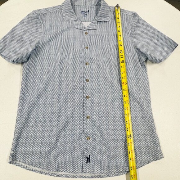 Johnnie O Shackleford Hangin’ Out Short Sleeve Button-Up Medium NWOT Navy Blue - Picture 4 of 14